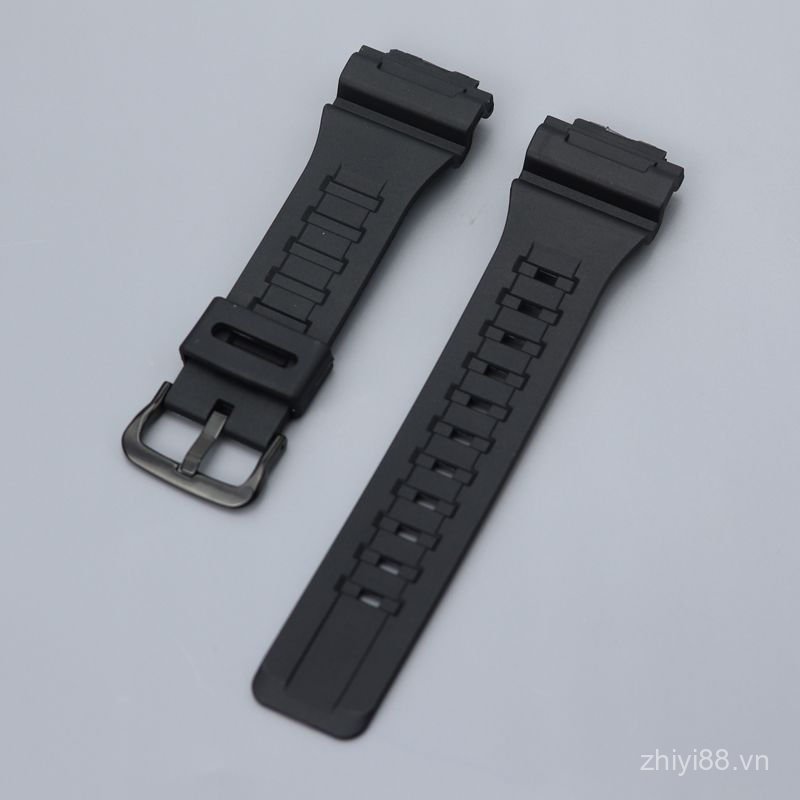 Dây đeo đồng hồ cao su bằng nhựa màu đen cổng lồi tương thích 18mm với AQS810 AEQ110 AEQ100 W735 W73