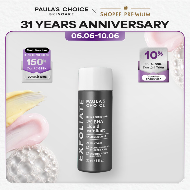 Dung dịch loại bỏ tế bào chết giảm mụn Paula's Choice Skin Perfecting 2% BHA Liquid Exfoliant 30ml 2