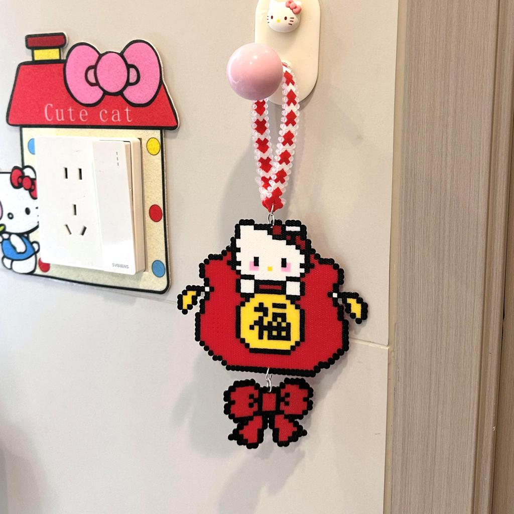 Kitty Kitty Kitty Xe Treo Cửa Treo Đậu Bộ Trọn Bộ Dụng Cụ Handmade diy Vui Vẻ Móc Khóa Mặt Dây Chuyề