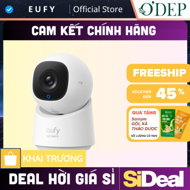 Camera trong nhà Eufy Indoor C220 | 2K rõ nét | AI tracking | Cảnh báo qua app - Hàng chính hãng - S