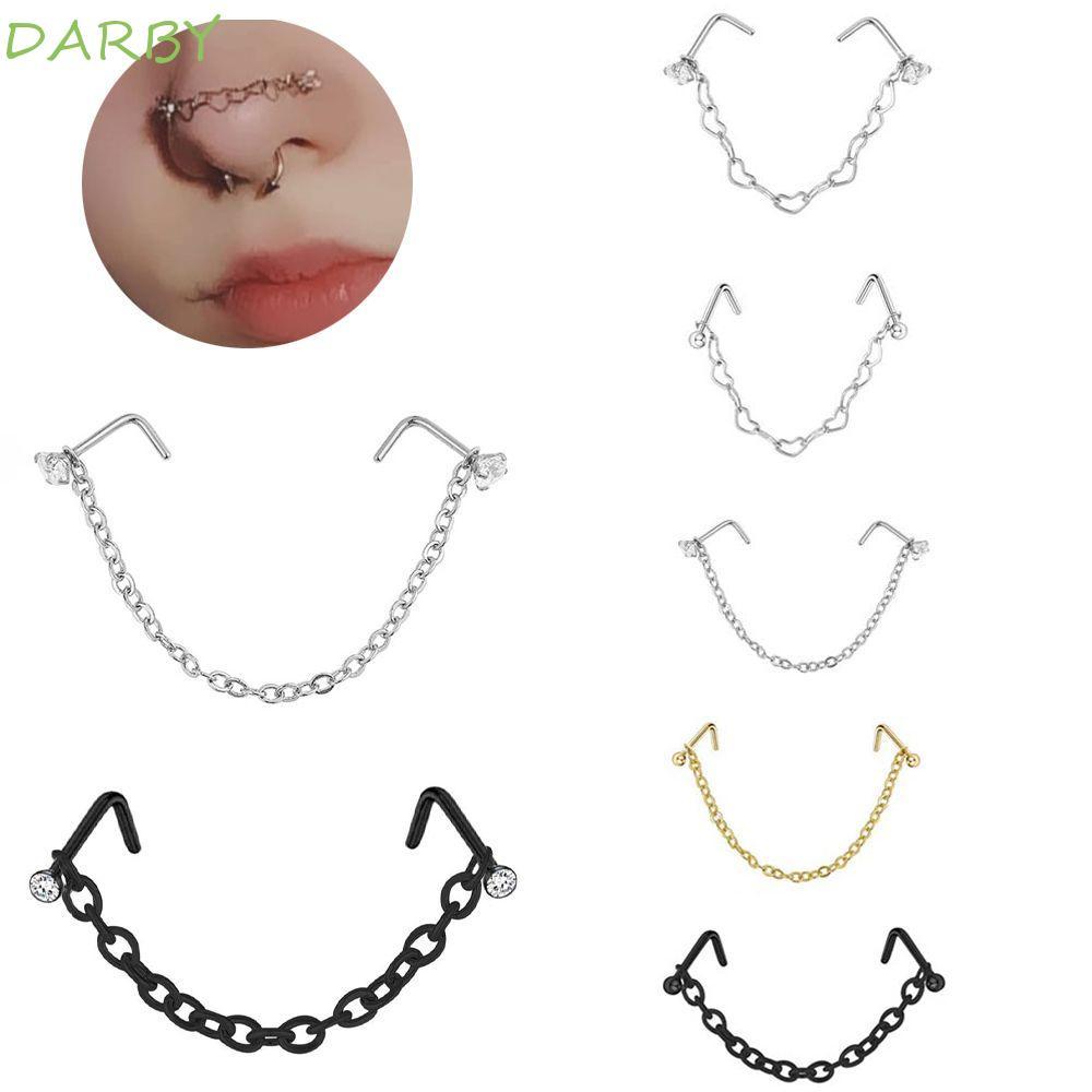 DARBY Mũi Xuyên Nhẫn Nam Punk Thép Không Gỉ Nostril Bóng Bông Tai Xuyên Septum Nhẫn Septum Nhẫn