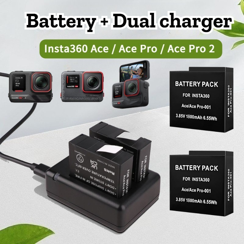 Dành Cho Insta360 Ace & Ace Pro & Ace Pro 2 Sạc Pin Giao Diện Kép