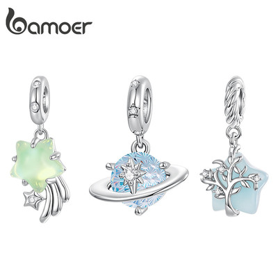 Mặt dây chuyền ngôi sao Bamoer Charm Planet DIY cho vòng tay Quà tặng cho nữ