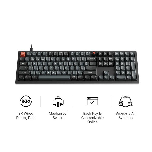 Bàn Phím Cơ Keychron V6 8K QMK Wired Custom Keyboard RGB Hotswap Chính Hãng | BigBuy360 - bigbuy360.vn