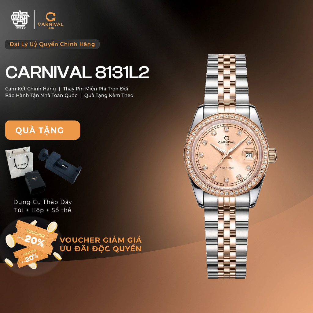 Đồng Hồ Nữ Carnival 8131L2-CH-NN  Hàng Chính Hãng 1994s WATCH