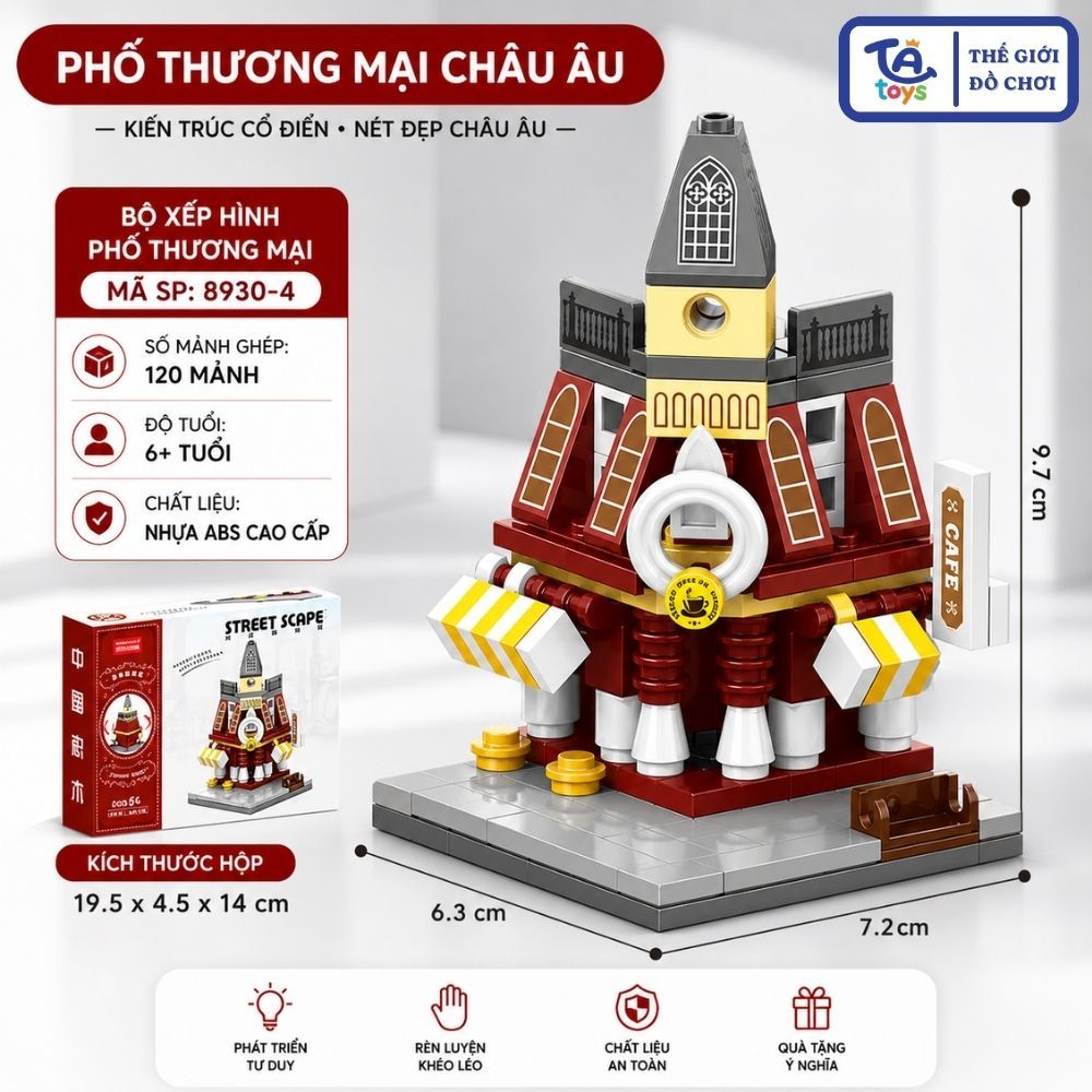 Đồ Chơi Lắp Ghép Mô Hình Góc Cafe Mini 120+ Mảnh – Phố Mini City Trang Trí – TATOYS