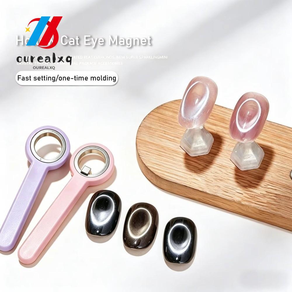 OUREAPH Hollow Cat Eye Magnet, Cat-Eye Nail Halo Style DIY Circular Cat Eye Magnet, Portable Creatio