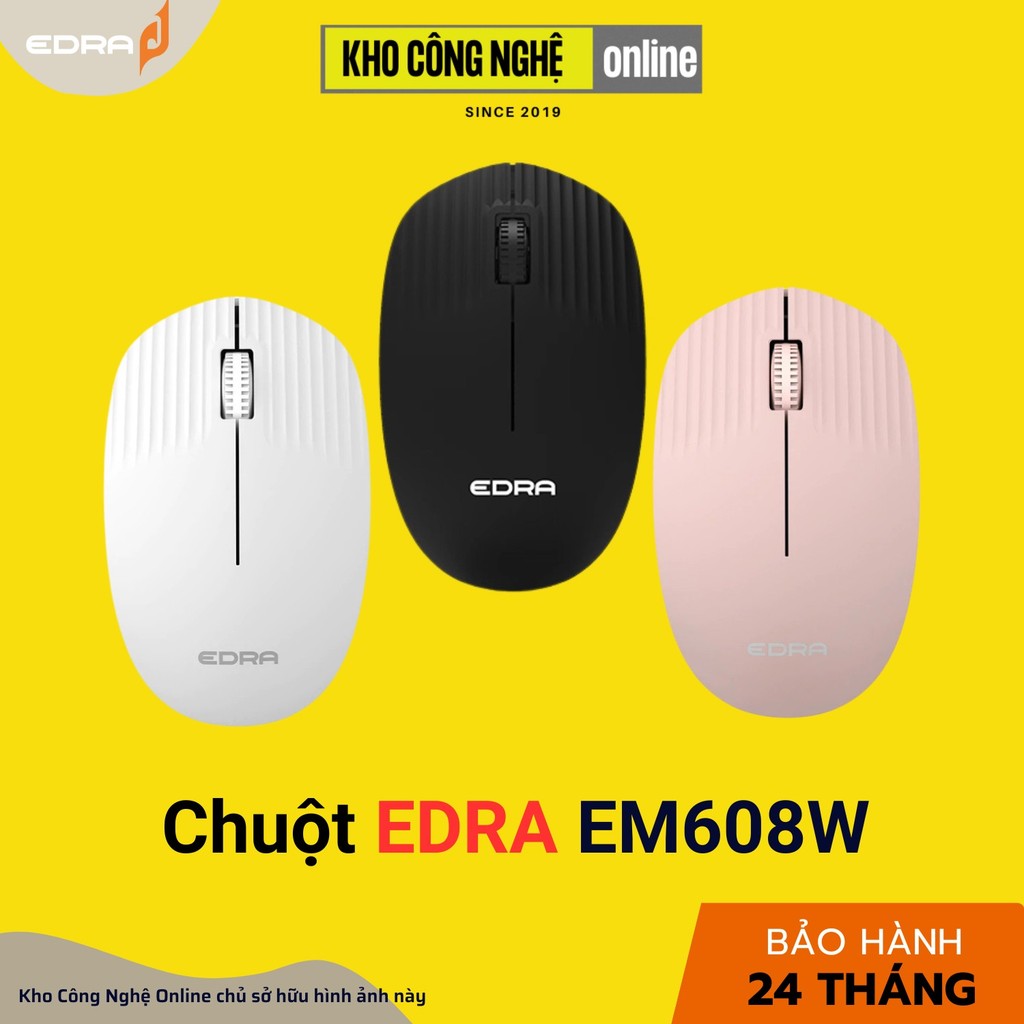 Chuột không dây EDRA EM608W - Kết nối Wireless 2.4G, 1000 DPI (Hàng Chính Hãng)
