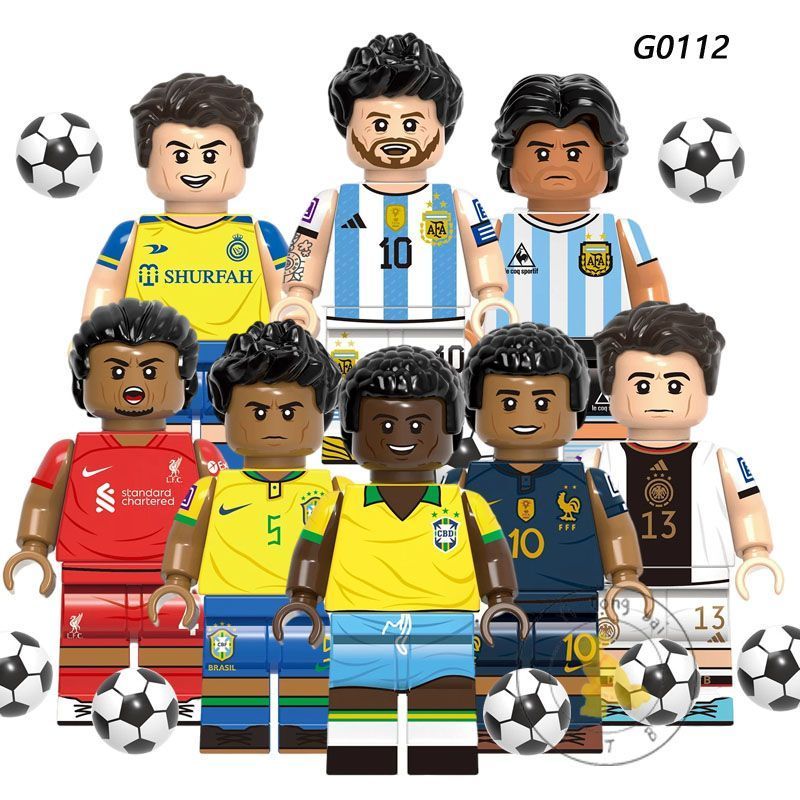 [Hàng có sẵn] Tương thích Lego World Cup Football Series C Rome Simoto Ze Mambape Khối xây dựng Đồ c