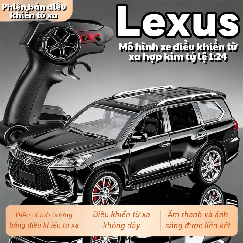 1:24 Mô Hình Xe SUV Lexus LX570 Đồ Chơi Điều Khiển Từ Xa Không Dây Đa Chức Năng Tinh Chỉnh Tay Lái