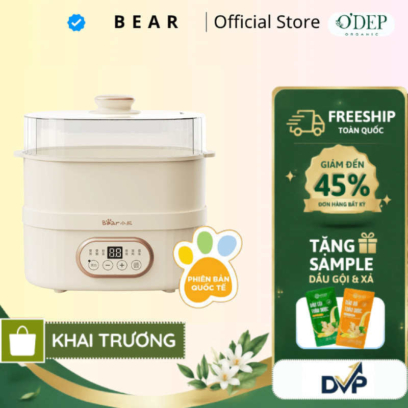 Nồi nấu chậm 1L đa năng Bear DDZ-C10V1 - Hàng chính hãng - SHOP DVP