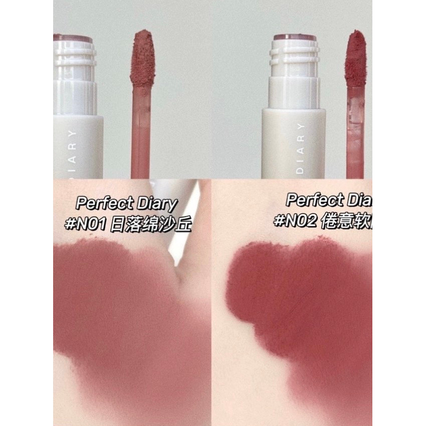 Nhật Ký Hoàn Hảo Lip Glaze N04 Đất Sét Mềm Môi N02 Matte Matte Matte Matte Lipstick N02 Làm Trắng Da