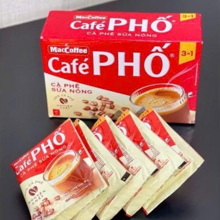 ( Không kèm Ly) Combo 30 gói Cafe Phố Sữa Nóng, mỗi dây 10 gói*16gr Cà Phê phố sữa nóng