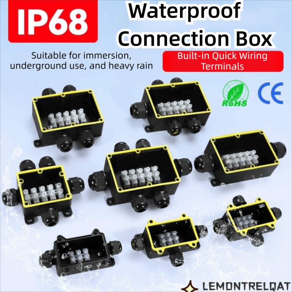 Hộp nối chống nước ngoài trời LEMONTRELQAT, Đầu nối thân cây 2-6 chiều bằng nhựa PC, Dây đầu cuối IP