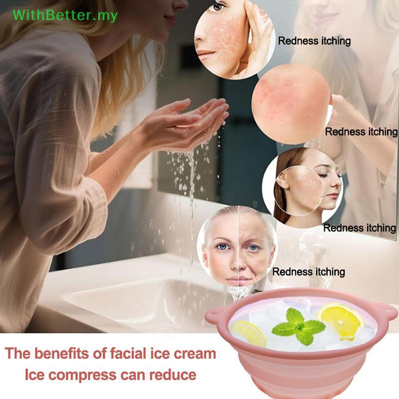 WithBetter Folding Basin Silicone Facial Ice Bath Bowl Có thể gập lại Silicone Ice Bath Bowl Chậu rử