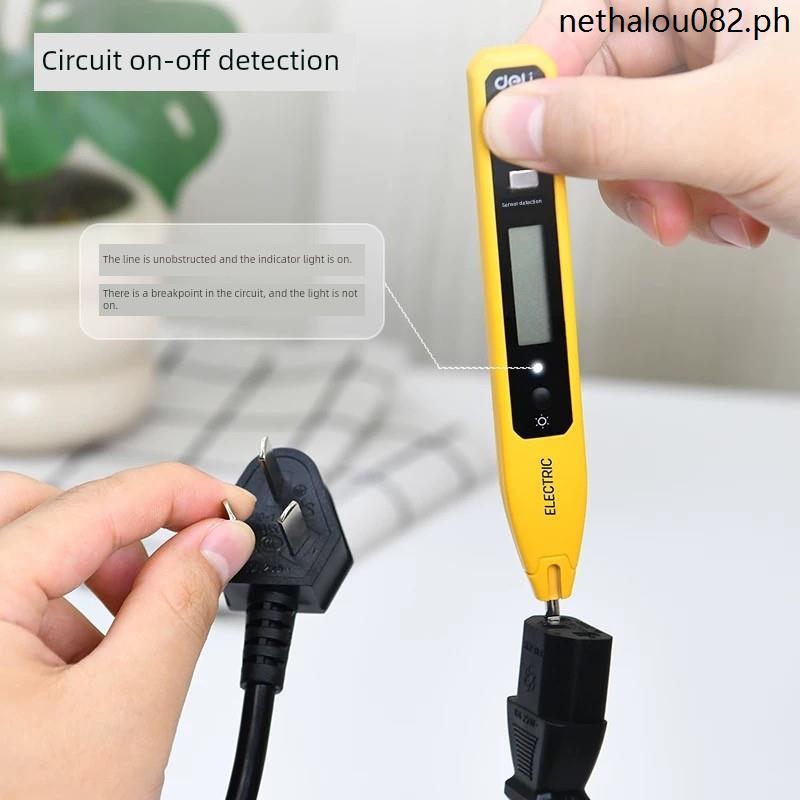 Deli Electrician Loại cảm ứng đa chức năng gia đình với đèn LED Màn hình kỹ thuật số Bút thử màn hìn
