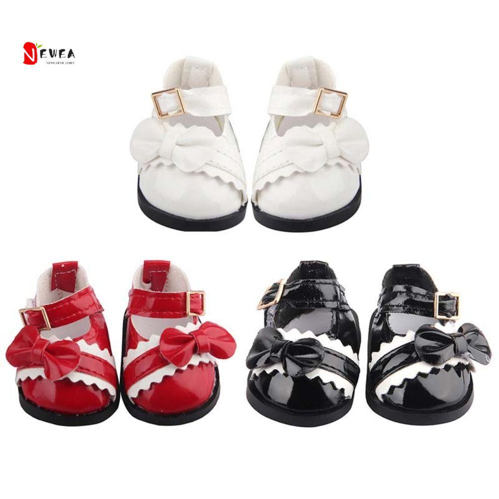 NEWEARTH GIỚI HẠN Giày Nơ Da PU, Giày Búp Bê DIY Handmade Búp Bê Da Giày, Phụ Kiện Búp Bê Giày Da PU