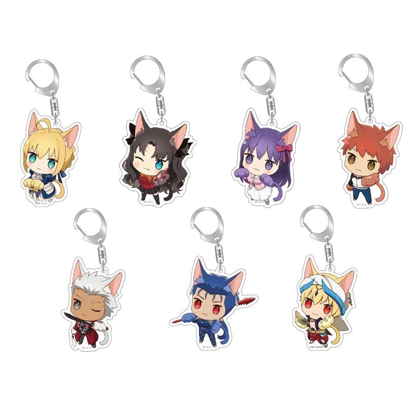 Fate Fate Fate Fate Night Mặt dây chuyền hai chiều saber Tohsaka Rin Skaha Móc khóa Acrylic sáng tạo