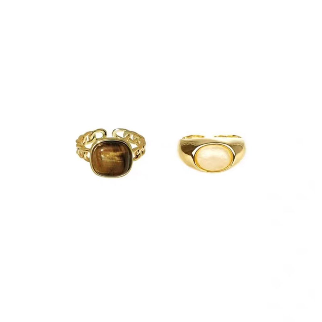 Mùa hè Retro Merad Cat 's Eye Open Ring Cao cấp Niche Design Index Finger Ring Influencer Ring202606