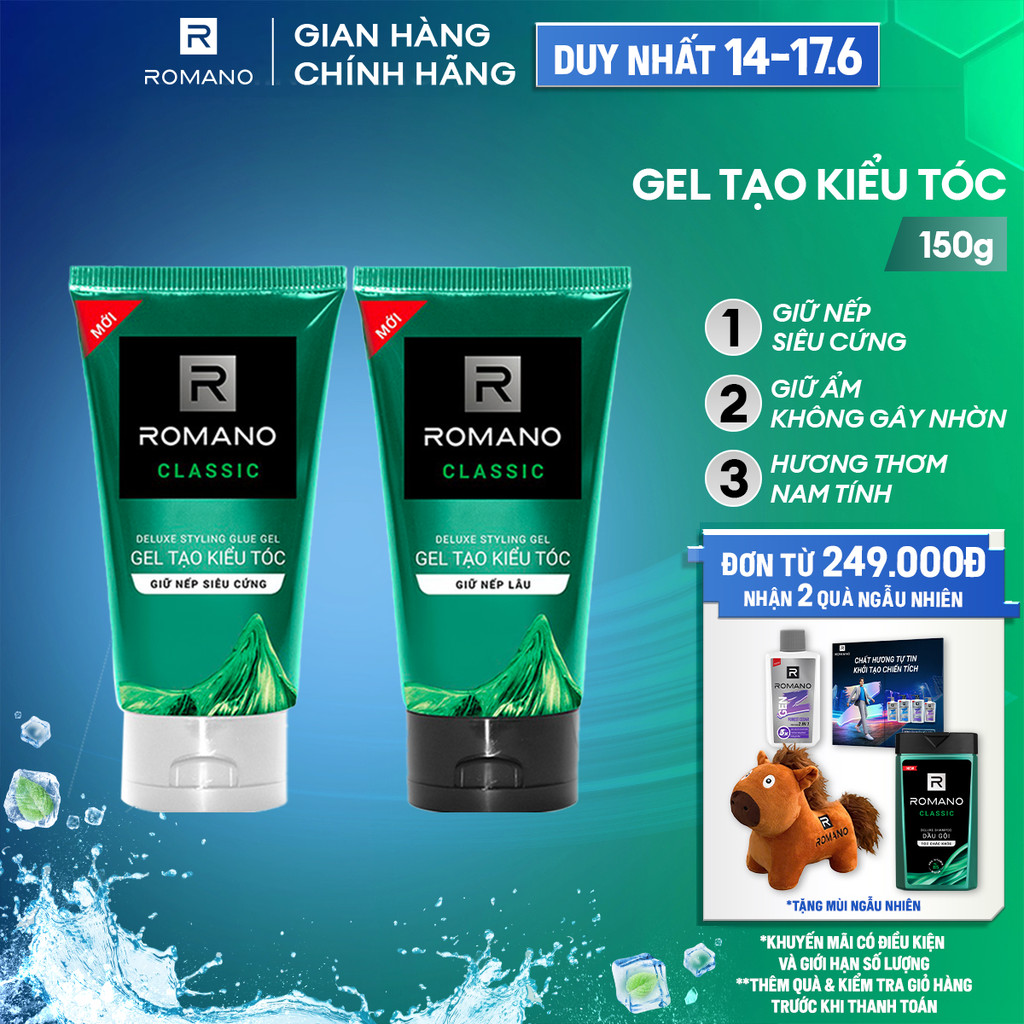 Gel vuốt tóc nam Romano Classic 150g