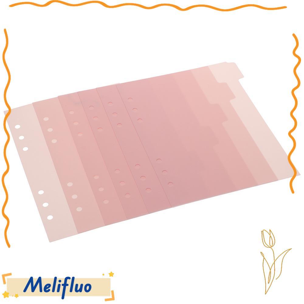 MELIFLUO 6 CÁI Binder Divider, 6 vòng nhựa Index Page Tab, Planner Pink A5 6 CÁI Binder Index Divide