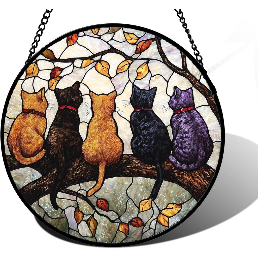 DASTOLLStainedGlassWindowHanging-5sonaBranchSuncherforWindowDoorsHomeDecorationandChristmas, Mother 