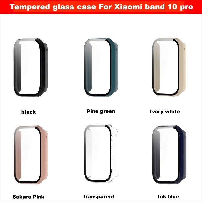 Kính cường lực + Vỏ cho Xiaomi Smart Band 10 Pro Phụ kiện Khung cản PC cứng toàn diện cho Xiaomi Sma