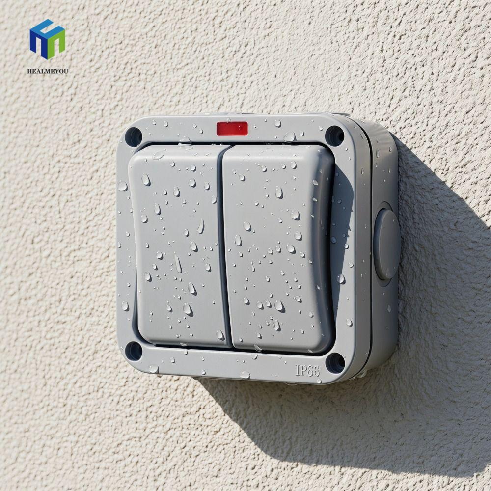 Công tắc ngoài trời HEALMEYOU IP66, Công tắc tường sân vườn chống nước chống nước chịu nhiệt IP66, N