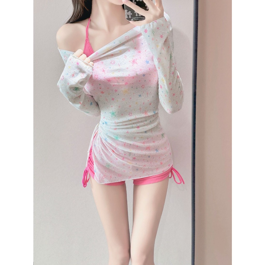 Bộ Đồ Bơi Nữ Mới (3 Món) Áo Khoác Ngoài Dài Tay Thời Trang Chống Nắng Bộ Bikini Quần Short Kiểu Nghỉ Dưỡng 647 | BigBuy360 - bigbuy360.vn