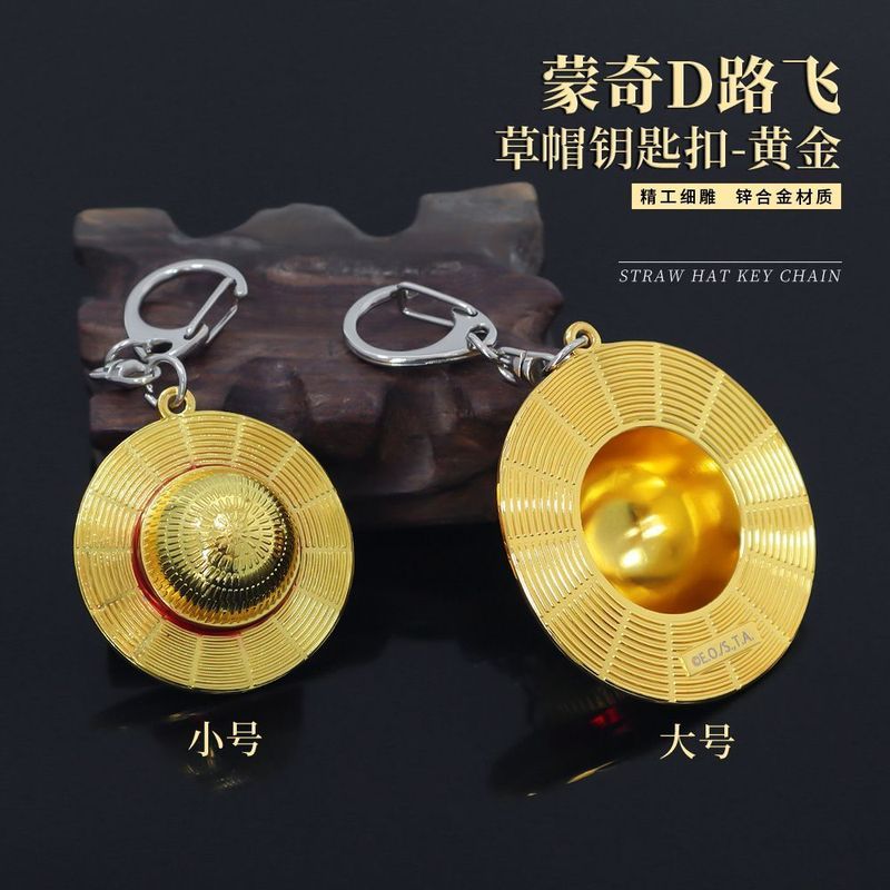 One Piece One Piece One Piece Hoạt Hình Hàng Hóa Khỉ D Luffy Mũ Rơm Kim Loại Móc Khóa Treo Hàng Hóa2