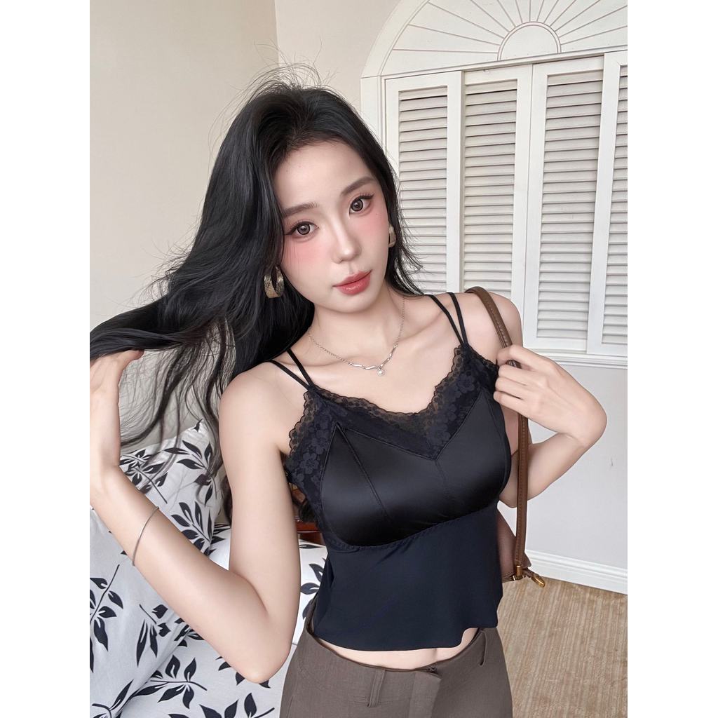 Real Shot Pure Desire Light Dây đeo hai vai Tính khí Áo thời trang hàng đầu Áo ngực không mặc đẹp lư