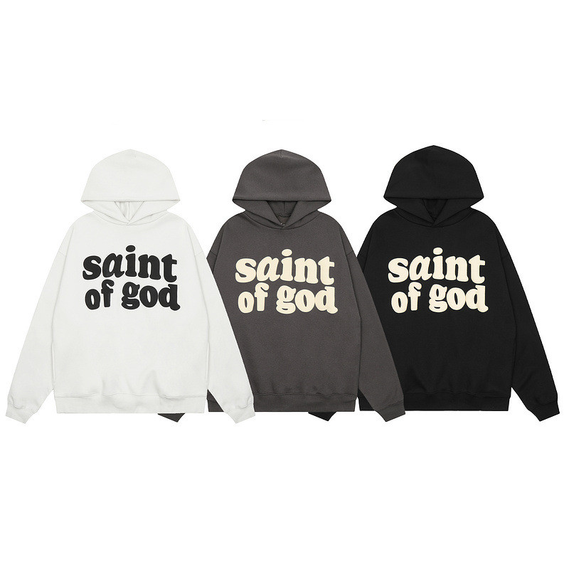 BTAZ JERRY Same Style CPFM Rebirth MUST BE BORN High street foam print fleece-lined hooded sweatshir
