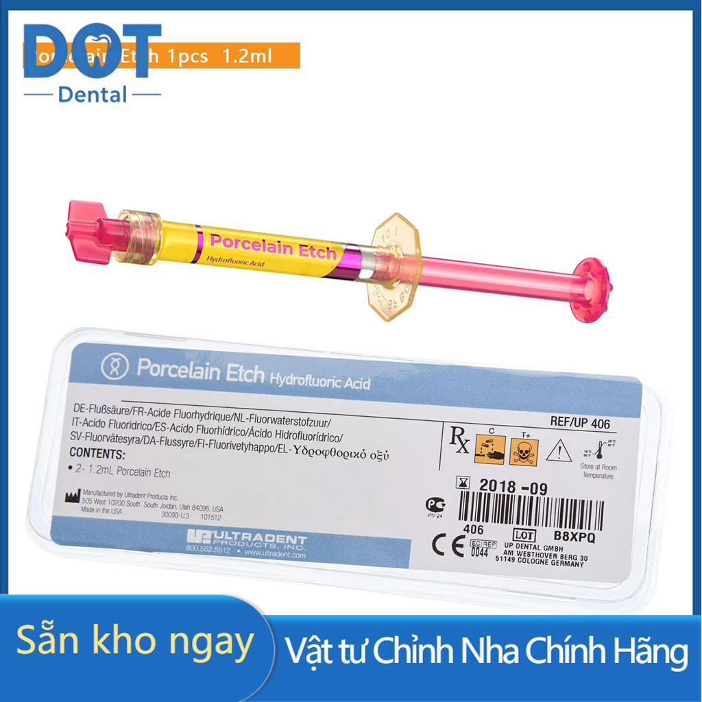 DOT 1,2ml / Cái Etching sứ Porcelain Ultradent Ống – 1 tuýp Nha Khoa Cho Răng Sứ