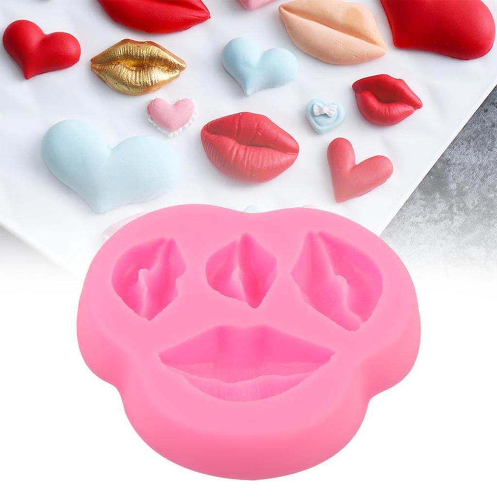 allnew365-VN Homemade Cartoon Cake Silicone Lips Baking Tool Party (Hồng)