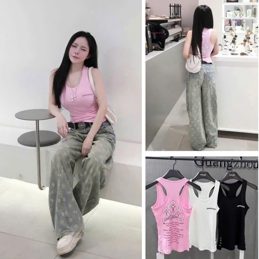 [Follow shop nhận mã 10k] Áo thun 3 lỗ hoạ tiết chữ thập Meo Meo Shop AP1020