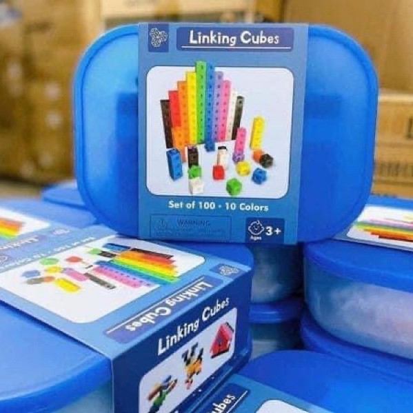 Đồ chơi Linking Cube học toán và xếp hình sáng tạo 100 khối