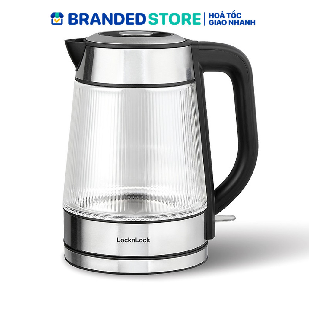 Ấm đun siêu tốc Locknlock Glass electric kettle EJK256BLK - 220-240V, 50-60Hz, 1850-2200W, Dung tích