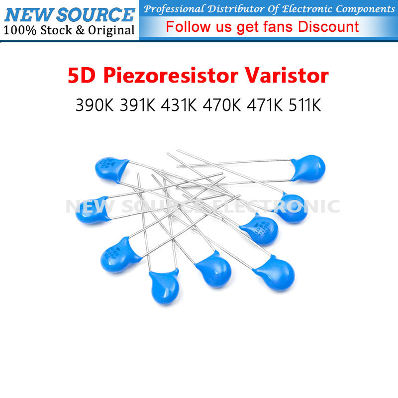 [20 chiếc] Bộ biến thể Piezoresistor 5D 390K 391K 431K 470K 471K 511K Điện trở Piezoresistor Nguồn m