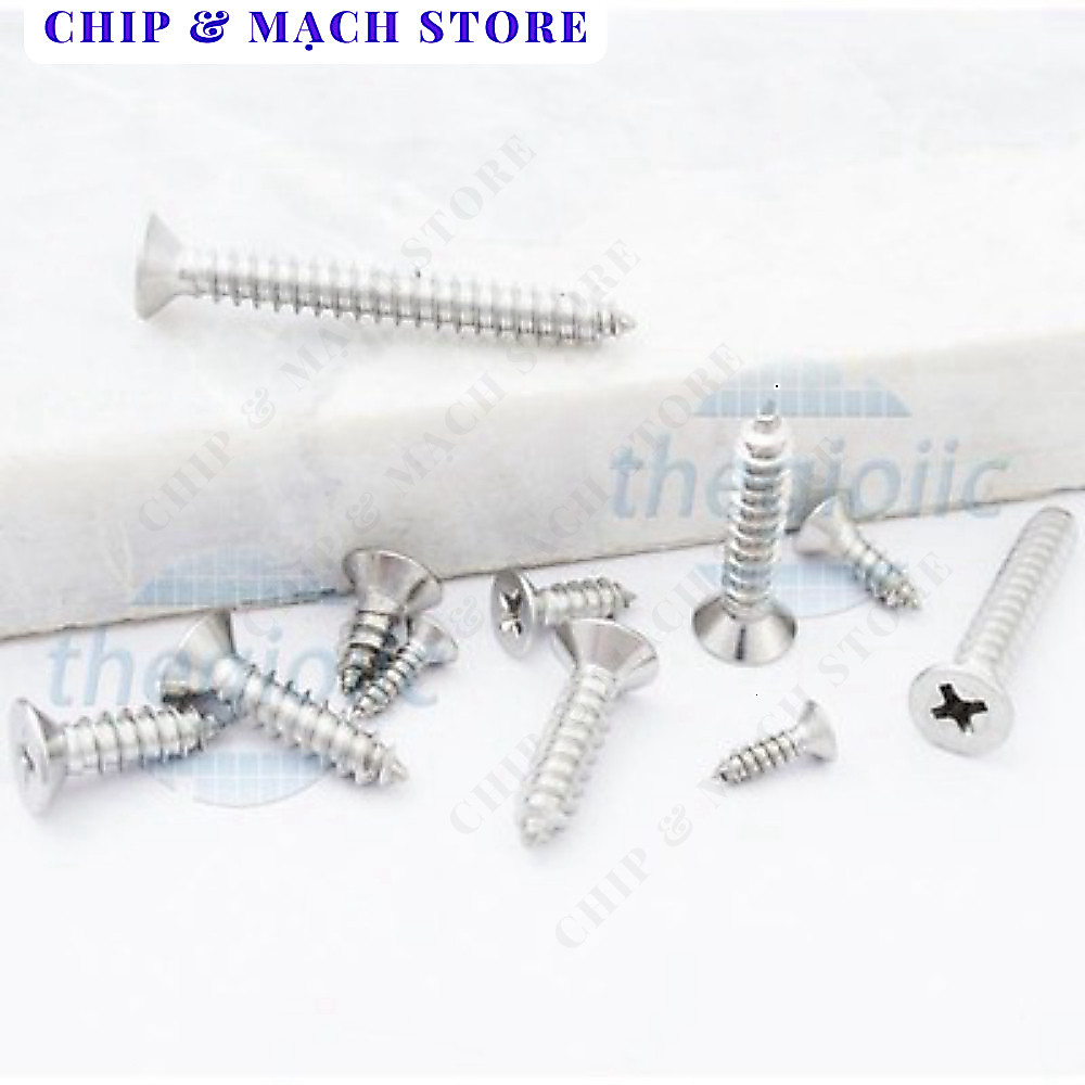 [10 Cái]- Vít Nhọn KA M6 x 20mm 304 Chip & Mạch Store