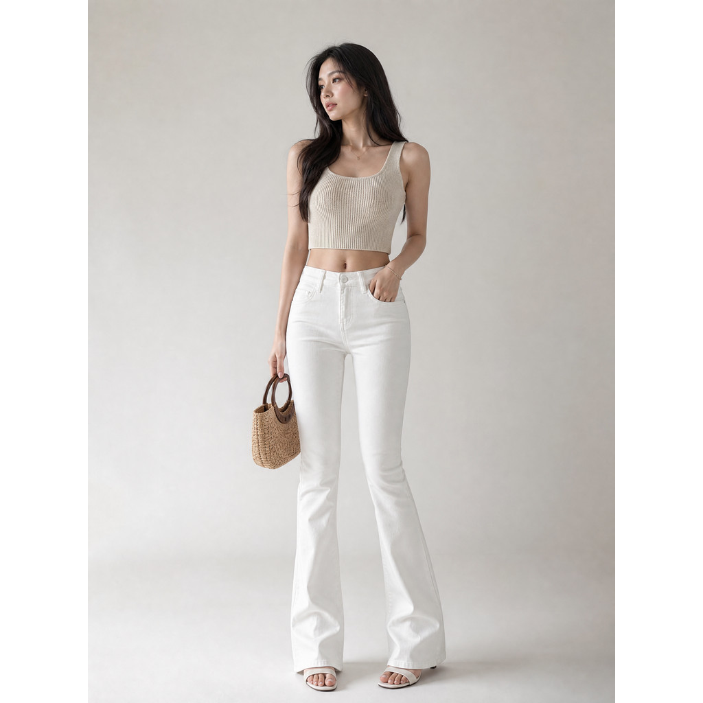 Women's Stretch Jeans 2026 New Slim Fit Slim High Waist Bootcut Mopping Jeans Flared Pants