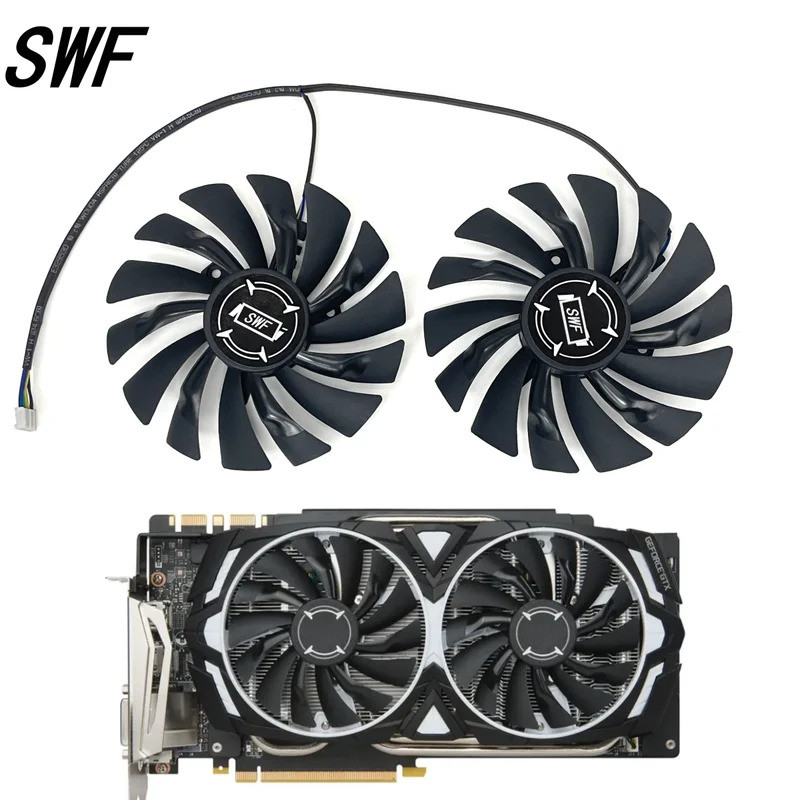-New 2 Cái / bộ 95MM PLD10010S12HH Quạt Làm Mát Cho MSI Radeon R9 380 Armor 2X GTX 1060 / 1070 / 108