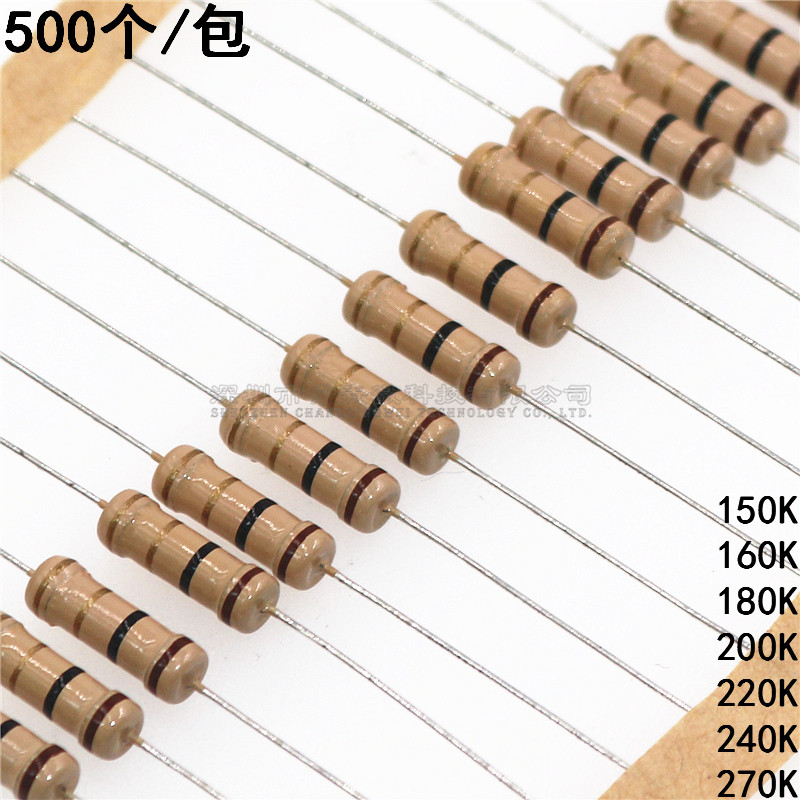 Điện trở màng Carbon nội tuyến 1W 150K / 160K / 180K / 200K / 220K / 240K / 270K Nội tuyến 5%
