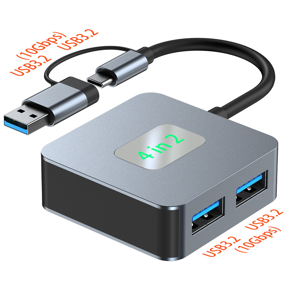 Type-C Hub 3.2 10Gbps laptop Gen2 Hub Giao diện USB Bộ chia 2 trong 1