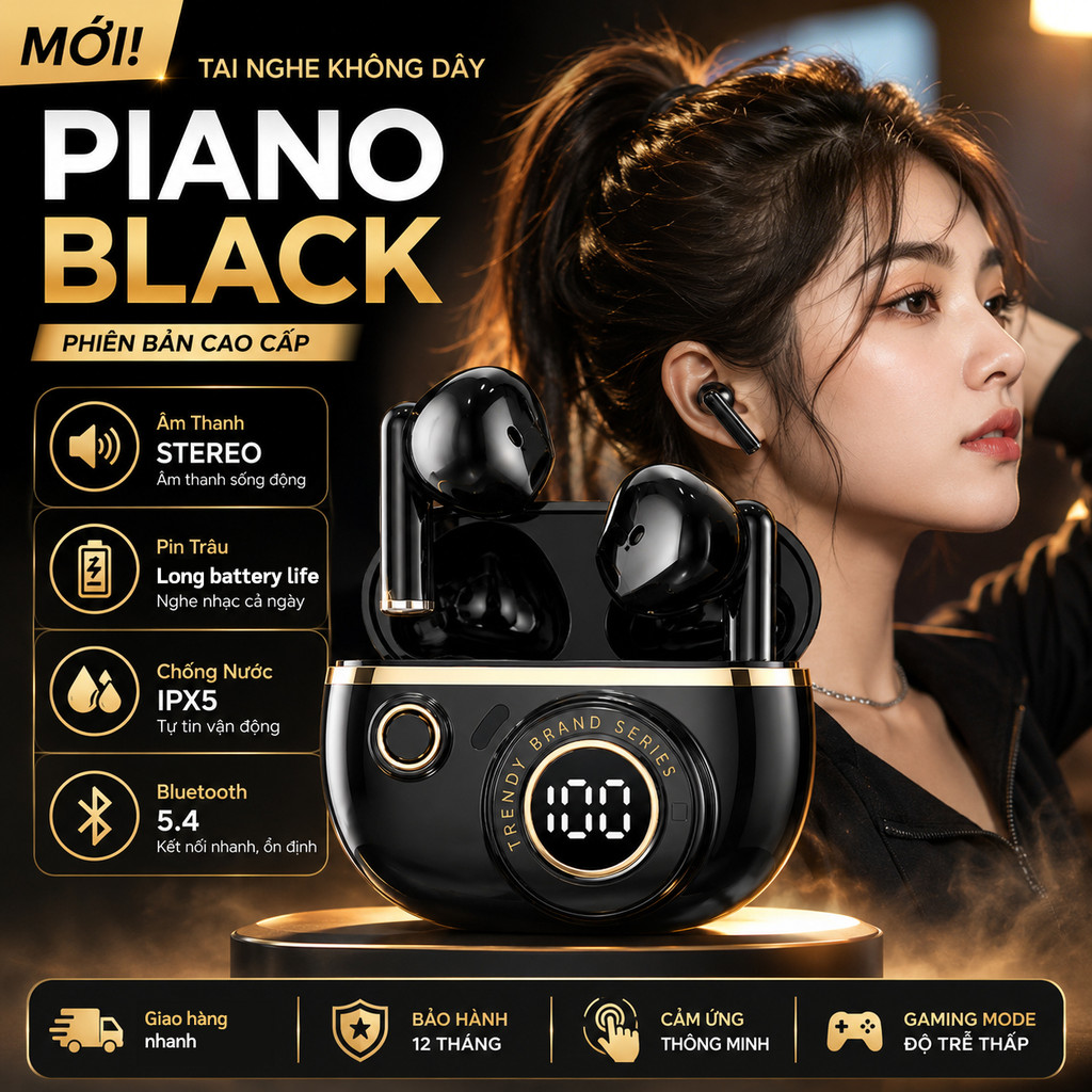 Tai nghe không dây Bluetooth 5.4 Tai nghe TWS 360° ACS Âm thanh không gian ENC…