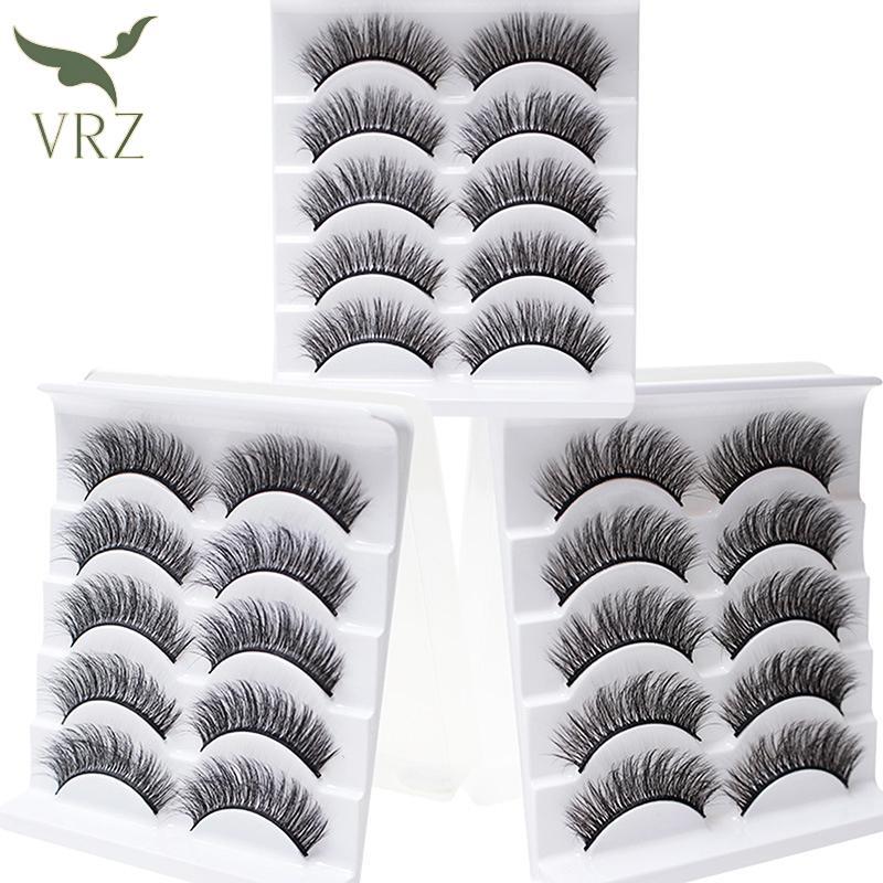 VRZ 5 Đôi 3D 3D Lông Mi Giả Tự Nhiên Uốn Tất Cả Trận Đấu Lông Mi Uốn Lông Mi Giả Tự Nhiên HOT
