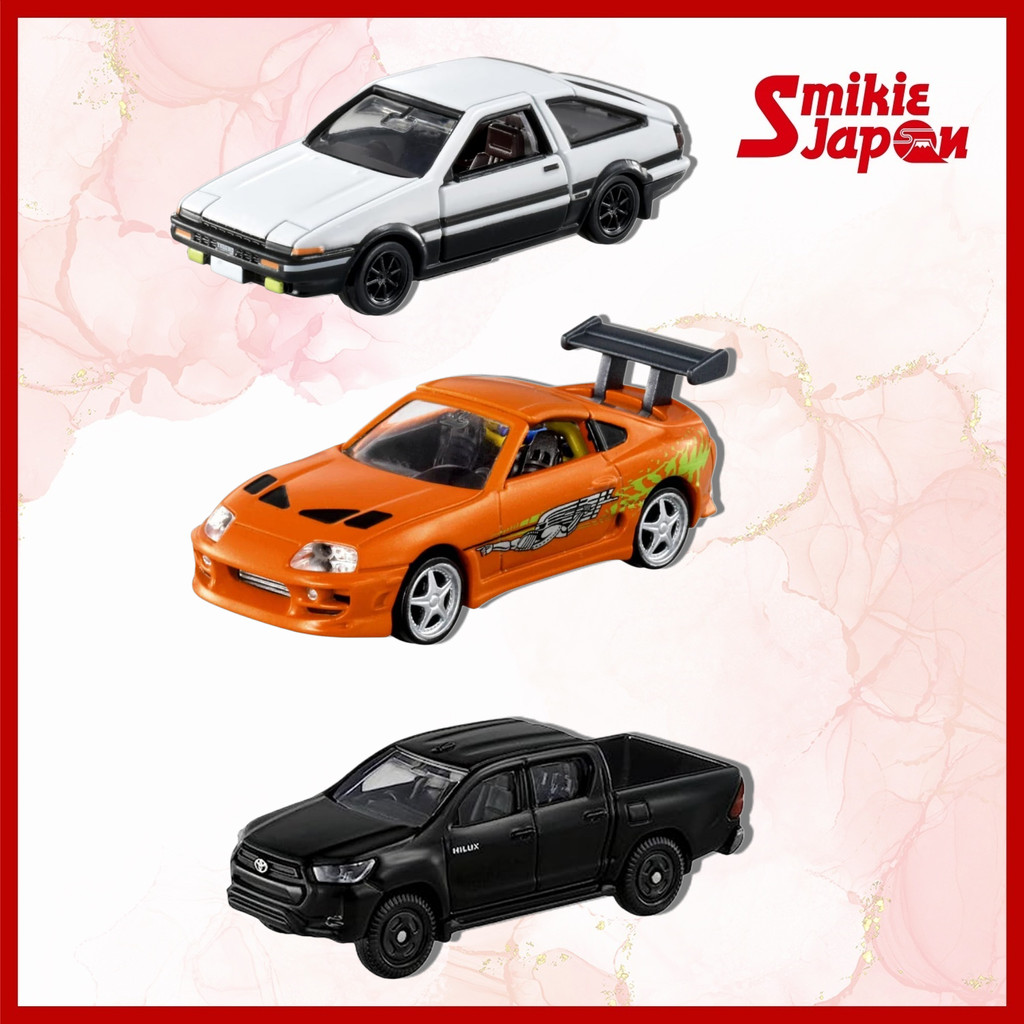 Takara Tomy Tomica Premium Unlimited 01 AE86, 03 Supra & Tomica Box 067 Toyota Hilux Direct from Jap