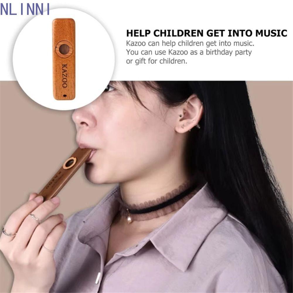 NLINNI Gỗ Kazoo, Gỗ Có Dây Buộc Nhẹ Đi Kèm Kazoo, Nhạc Cụ Trình Diễn Chuyên Nghiệp Chống Mài Mòn Nhi