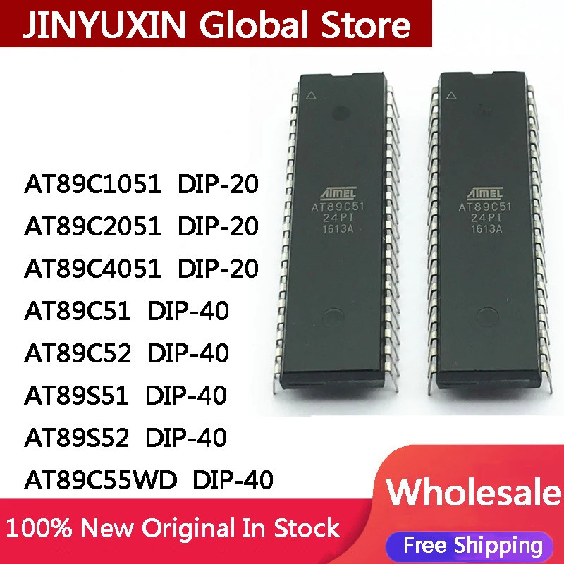5 CÁI AT89C1051 AT89C2051 AT89C4051 DIP-20 AT89C51 AT89C52 AT89S51 AT89S52 AT89C55WD -24PI 24PU DIP-