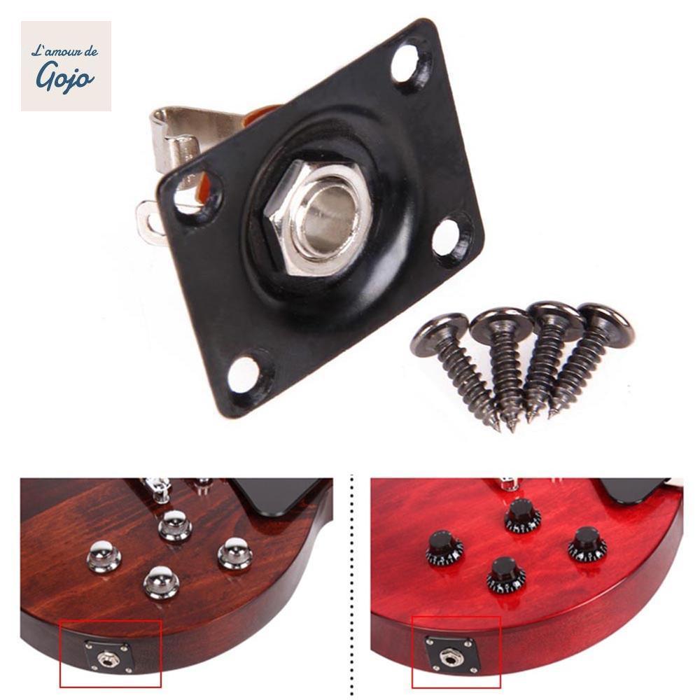 GOJO Stereo Jack 1 / 4 (6.35mm) Tấm Jack Phong Cách Vuông & Ốc Vít Cho Đàn Guitar Điện Phần Đàn Guit