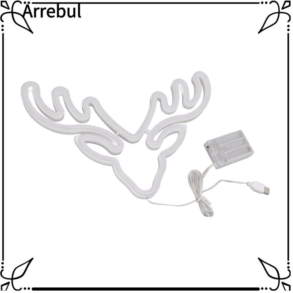 Đèn LED LED neon ARREBUL, USB hình hươu hoặc đèn neon chạy bằng pin, tiết kiệm năng lượng 5V PVC LED
